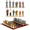 Role Theme Chess Set - Resin Material And Hand-Painted With Embossed Leather Chess Board - 32 Pieces - Ideal Gift Board Game