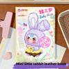 Three-year-old Mini Rabbit A5 Color Page Leather Book Cute Trendy Play Hand Account Genuine Notebook Notepad