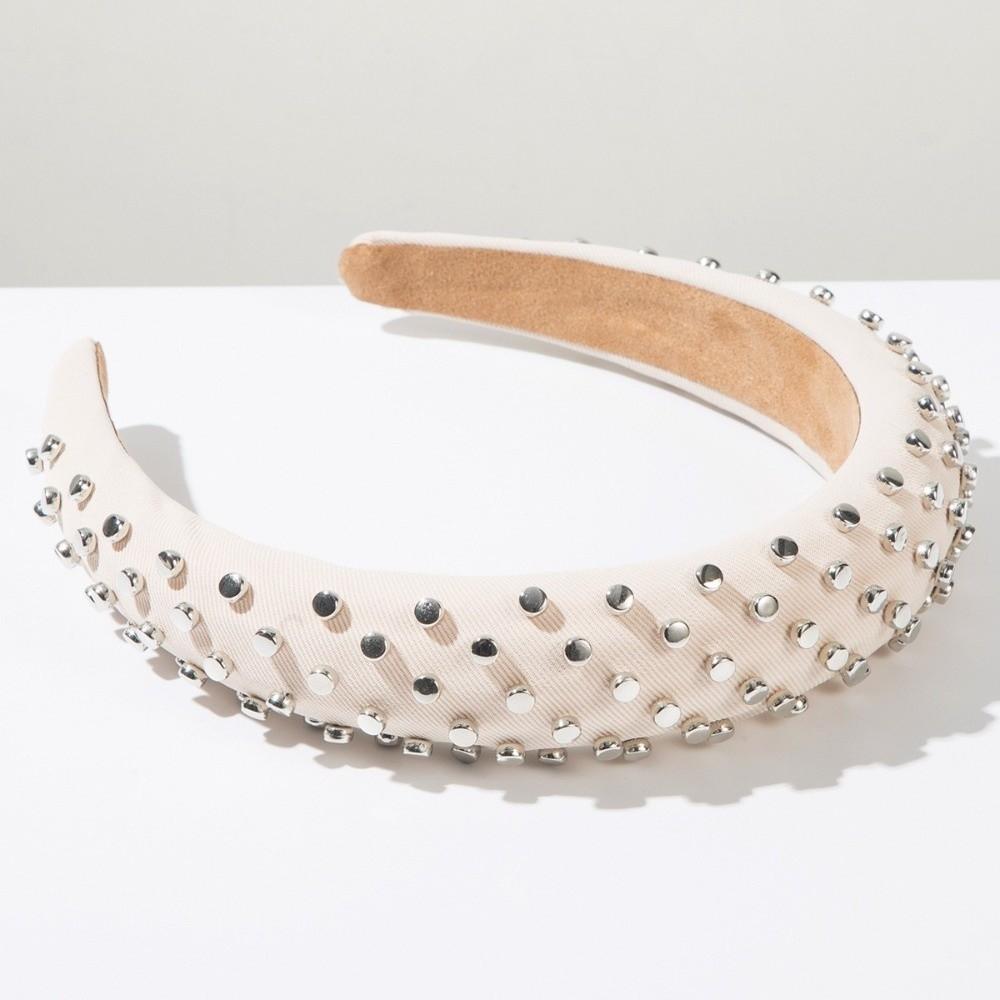 Rivet Detail Rivet Hair Hoop Wide Edge Sponge Headband Versatile Wide Edge Headband  for Women
