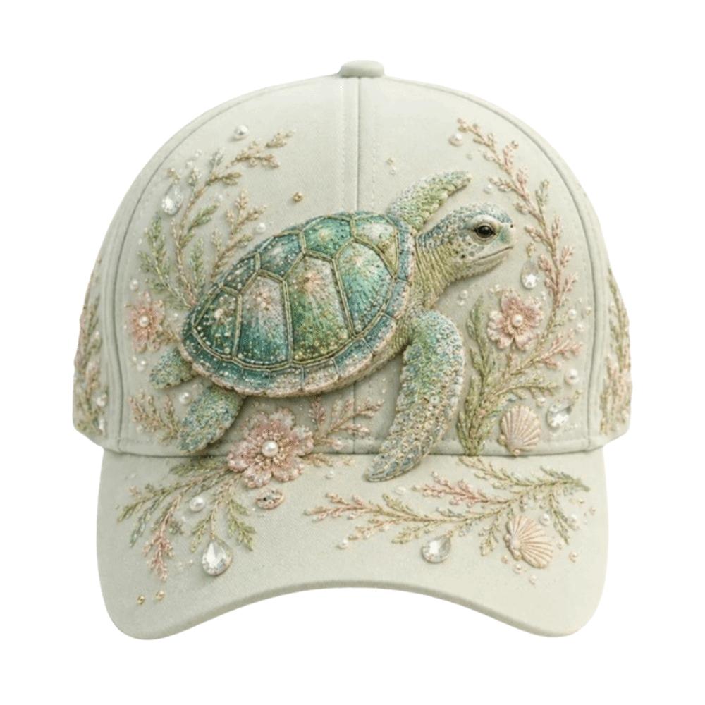 Breathable Baseball Cap Adjustable Sports Sun Hat Fashion Ocean Creatures Embroidery Cap Outdoor