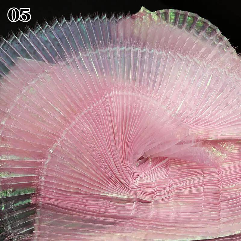 100x140cm Laser Pleated Fabric Crinkle Wedding Photography Background Stage Decors DIY Women Dress Suit Diy Sewing Material