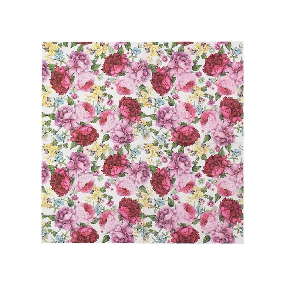 2 Packs Colorful Flower Paper Napkins Square Paper Towels Printed Tissue Outdoor Gatherings
