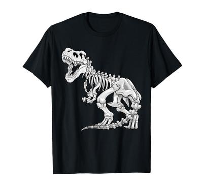 Скелет динозавра Древний ученый Кость динозавра Ископаемая футболка T-Rex