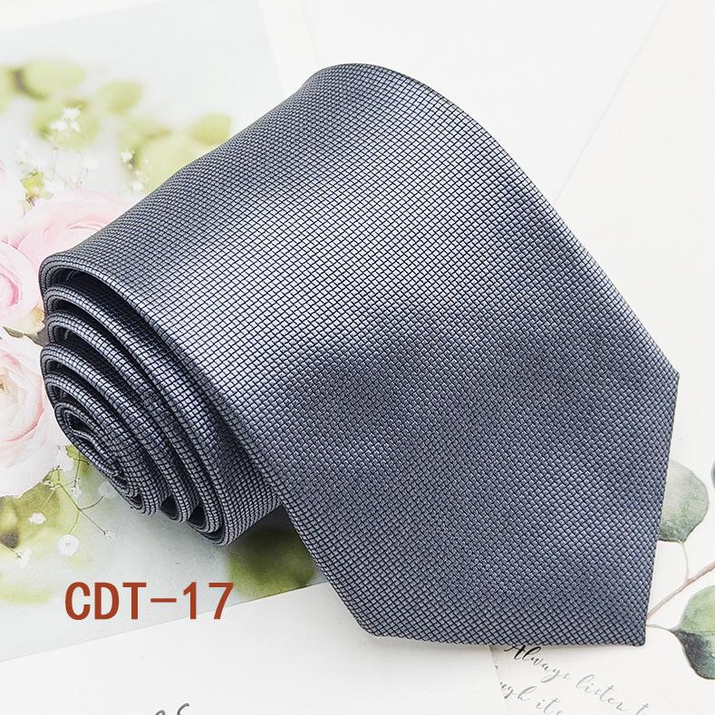 Handmade Men's 8cm Black Grey Striped Jacquard Silk Tie