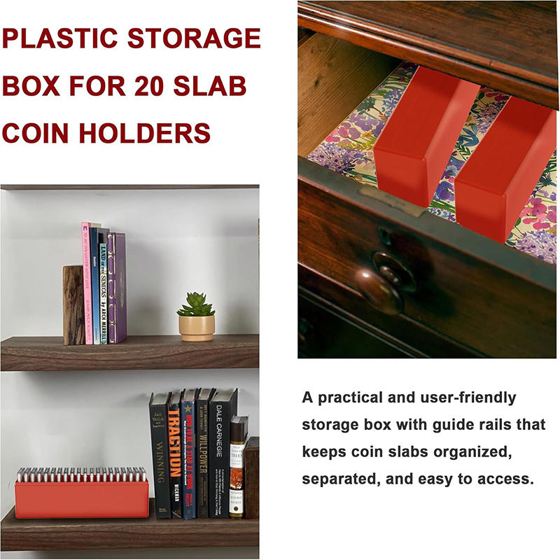 Креативный пластиковый бокс для хранения монетных слябов, совместимый с 20-слотовыми холдерами для монет, коллекционный бокс, офис, школа, дом, банковские принадлежности