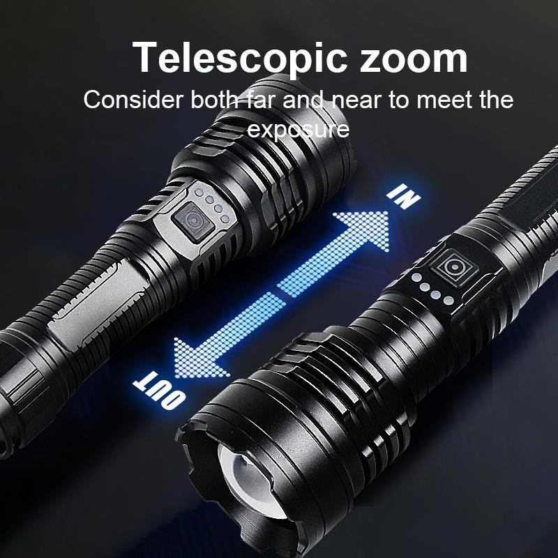 2024 Newest XHP 360 Super Bright High Power Flashlight Rechargeable 26650 Torch Outdoor Lighting Fishing Lantern Camping Light