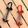 Deck-Anchor Pegs with Carabiners Windproof Tent Rope Tensioner Aluminum Deck Tie Down Spring Tent Stakes Outdoor Camping Fishbone Tent Pegs