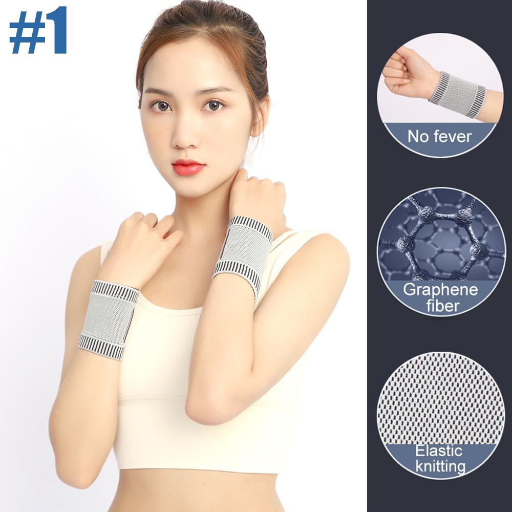 1 пара графеновых компрессионных ремней на запястье и повязка на запястье, спортивная поддержка запястья