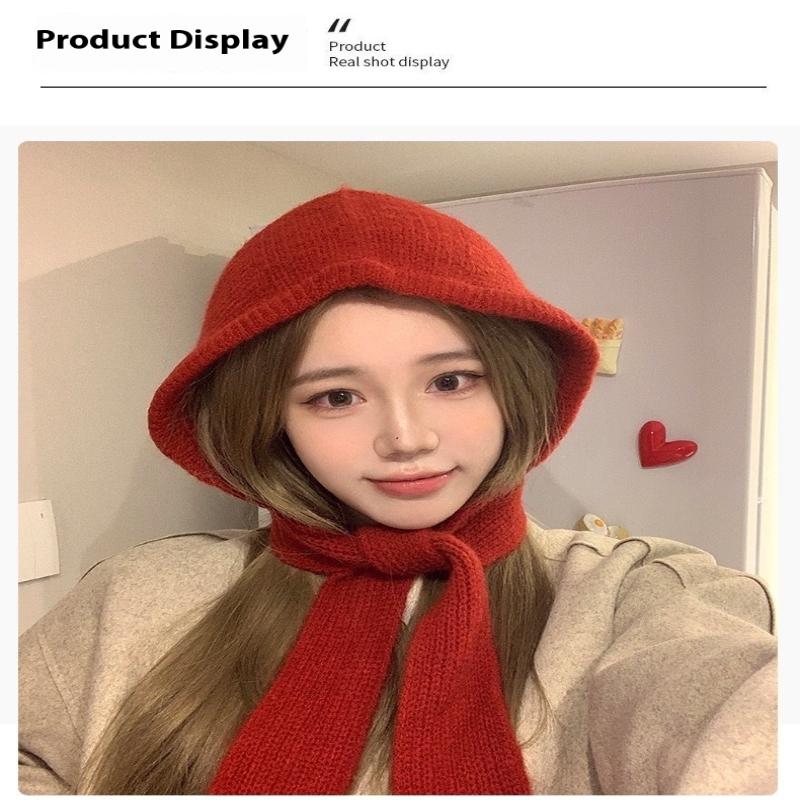 Корейский шарф-капюшон, шапка-балаклава, защита ушей, теплые шапки-бомберы, женские ретро-шапки с завязками и бантами, зимние аксессуары, вязаная шапка-закон