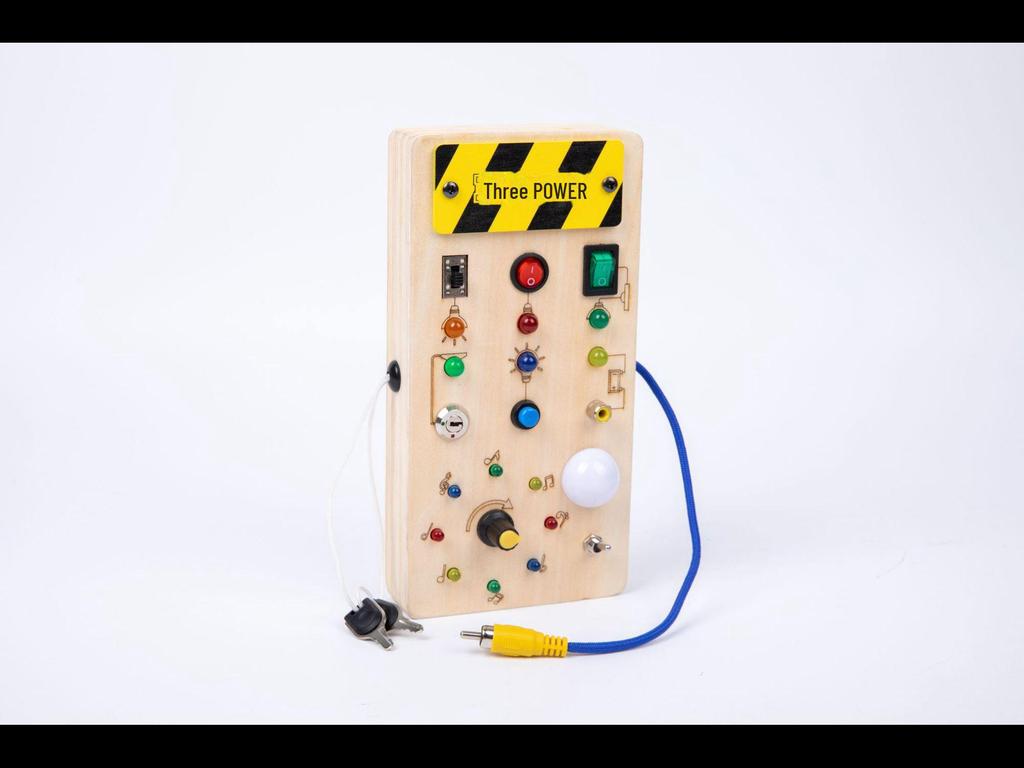 Деревянный светодиодный выключатель света, бизиборд: Развивающая игрушка для детей