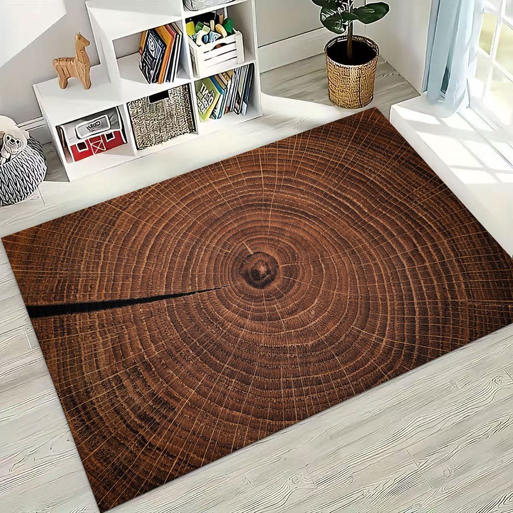 Rainbow Retro Wooden Board Black Brown Wood Grain Rug for Bedroom Living Room Sofa Home Doormat Decor,Large Non-slip Floor Mat