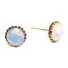 Les Trésors De Lily [R4467] - Steel Designer Earrings 'Cléopatra' Golden White (opal)- 7 Mm