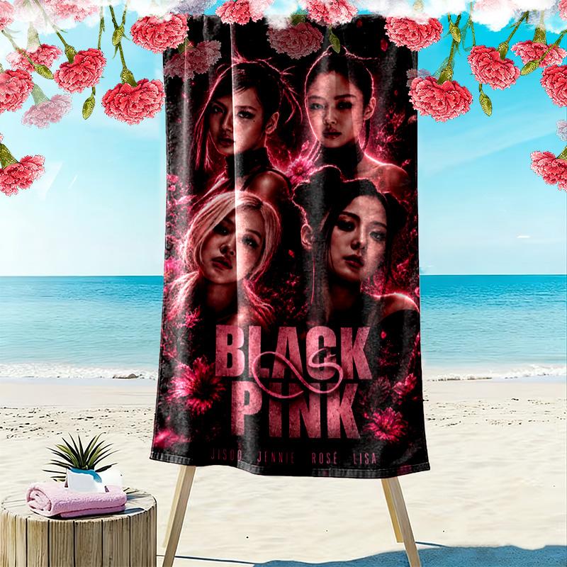 BLACKPINK Print Beach Towel, Large Soft Quick Dry Towel for Beach Camping Swimming