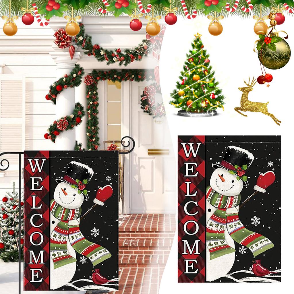 2025 Merry Christmas Double-sided Garden Flag 30x45cm Outdoor Home Outdoor Decoration Snowflake Indoor and Outdoor Decoration