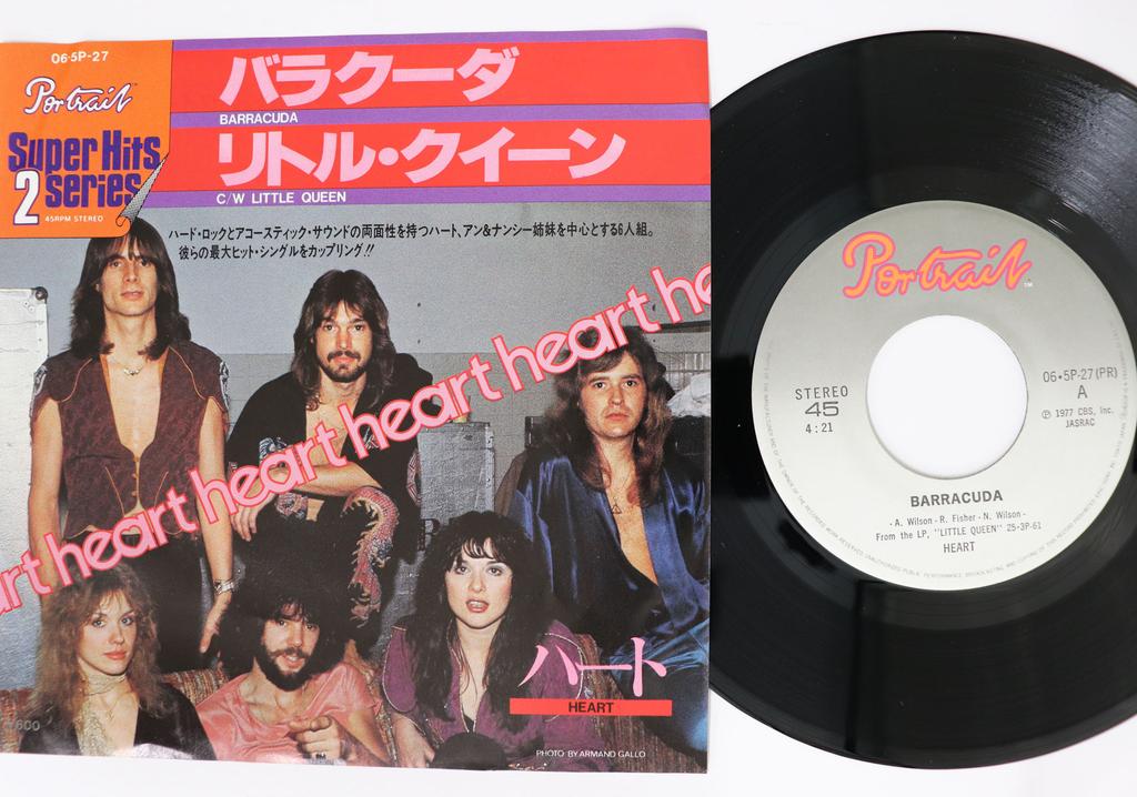 7-дюймовая пластинка HEART Barracuda Little Queen 065P27 PORTRAIT 1978 Япония Рок Б/у