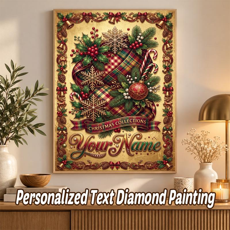 Christmas Custom Name Text 5D Diamond Painting Kit DIY Full Drill Diamond Art Decoration