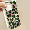 Vortex Pattern Pink Background Green Leopard Color Blocking Phone Case for IPhone 11 12 13 14 15 16 Pro Max Hard Back Cover