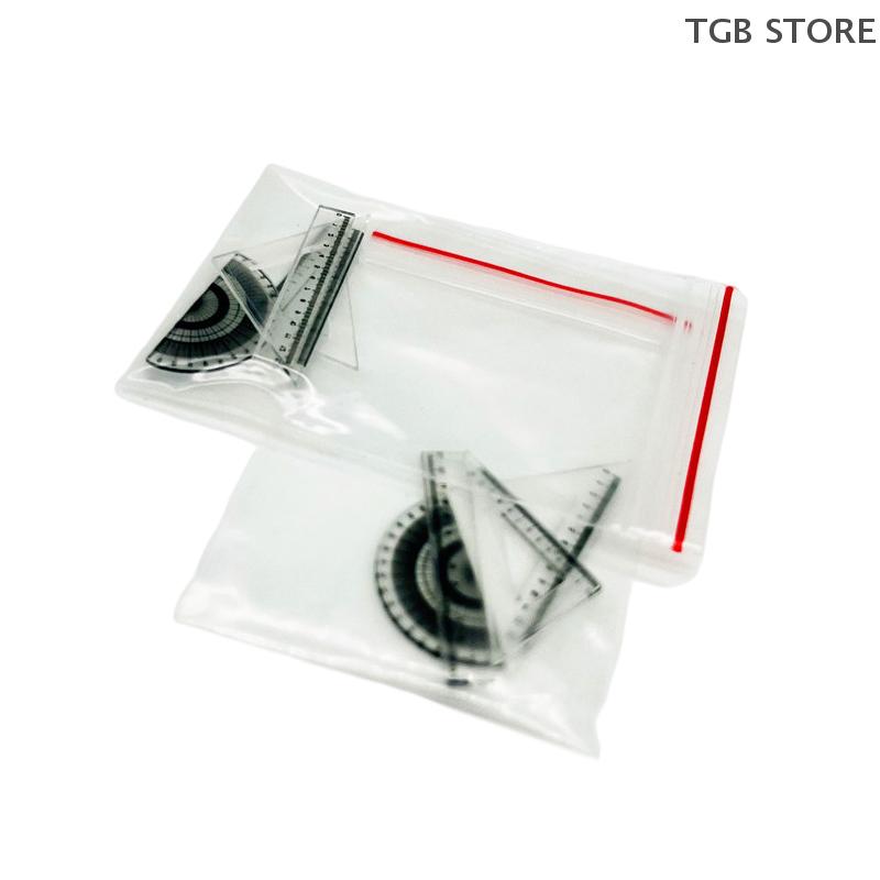 4Pcs Protractor Triangle Straightedge Ruler Model 1:12 Dollhouse Miniature Ruler Drawing Tool Doll House Accessories