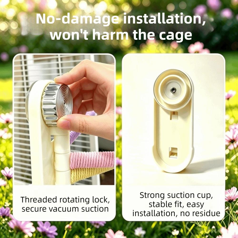 Anti Slip Bird Standing Perch Toy Suction Cup Reptile Climbing Rack Birdcage Accessory