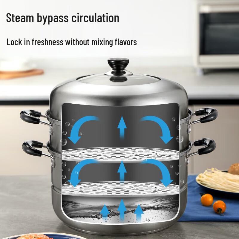 SUPOR 304 Stainless Steel Double Layer Steamer Pot