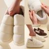 Winter Women's and Men's Indoor Waterproof Velvet-Lined Cotton Slippers with Thick Soles and Heels