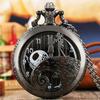 1PC Fashion Lovers Skeleton Quarzt Pocket Watch with Chain Necklace Vintage Quartz Pendant Watches Clock Chain Mens Women