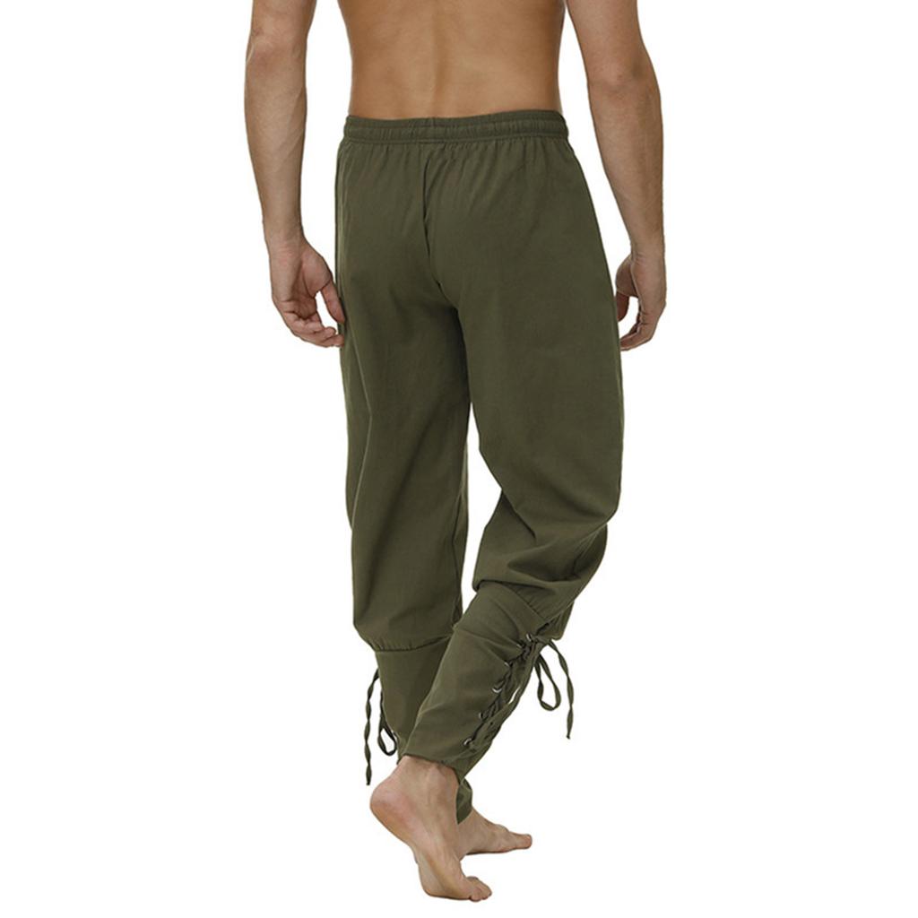 Men's Casual Strappy Skinny Pants For Drama Performances Solid Color Trousers