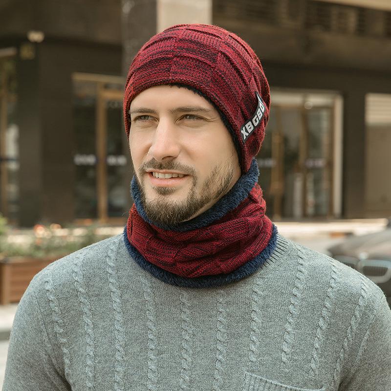 Зимняя шапка Skullies, шапочки, пуловер, шапка с шарфом, бархатная утолщенная шерстяная шапка, мужская осенняя вязаная шапка, лыжная шапка, Балаклава Gorras