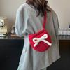 2025 New Bag Macaron Plush Oval Cute Little Crossbody Shoulder Backpack Bow Mobile Phone Bag