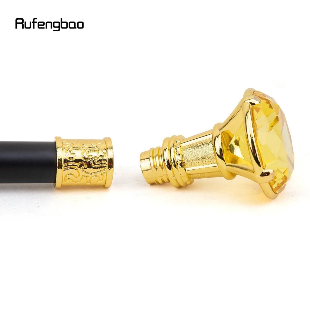 Желтая ромбовидная трость, золотая трость, модная декоративная трость, элегантная трость для джентльмена, ручка для трости для косплея, 93 см