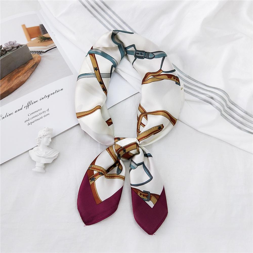 Маленький шелковый шарф в 70 полосок - Женский весенне-летний/осенний универсальный корейский шарф для защиты шеи