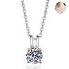 Серенити настоящий D цвет 6,5 мм 1 карат кулон с муассанитом ожерелье для женщин S925 стерлингового серебра пластина Pt950 цепочка на шею ювелирные изделия