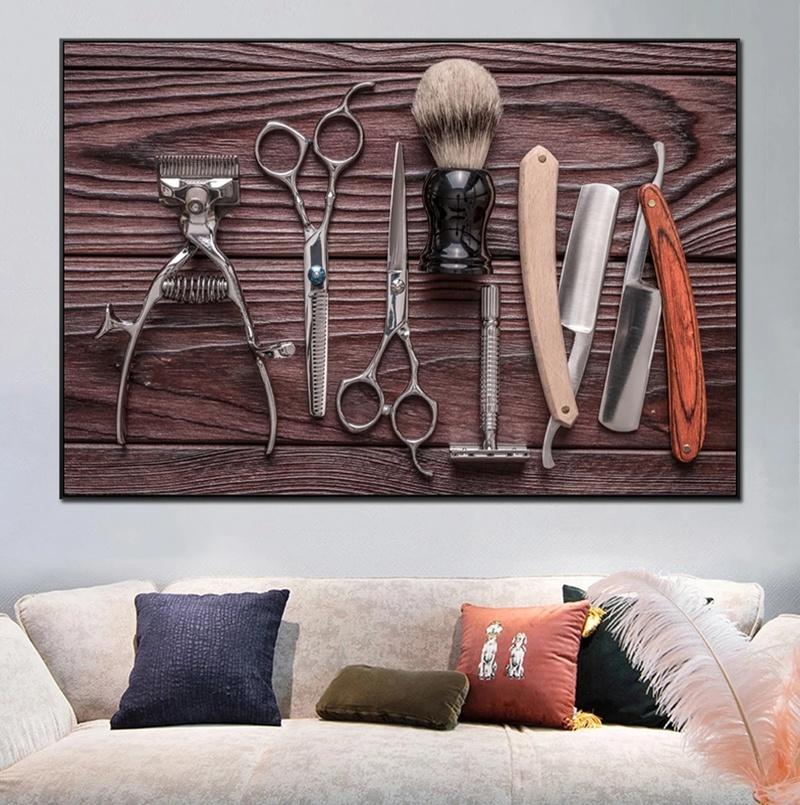 Винтажный набор холстов для парикмахерской - Трио современных эстетичных принтов для украшения салона