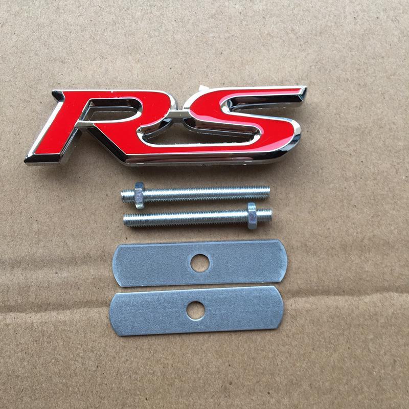 3D RS Sports Car Grille Logo Modification Decoration Metal Emblem
