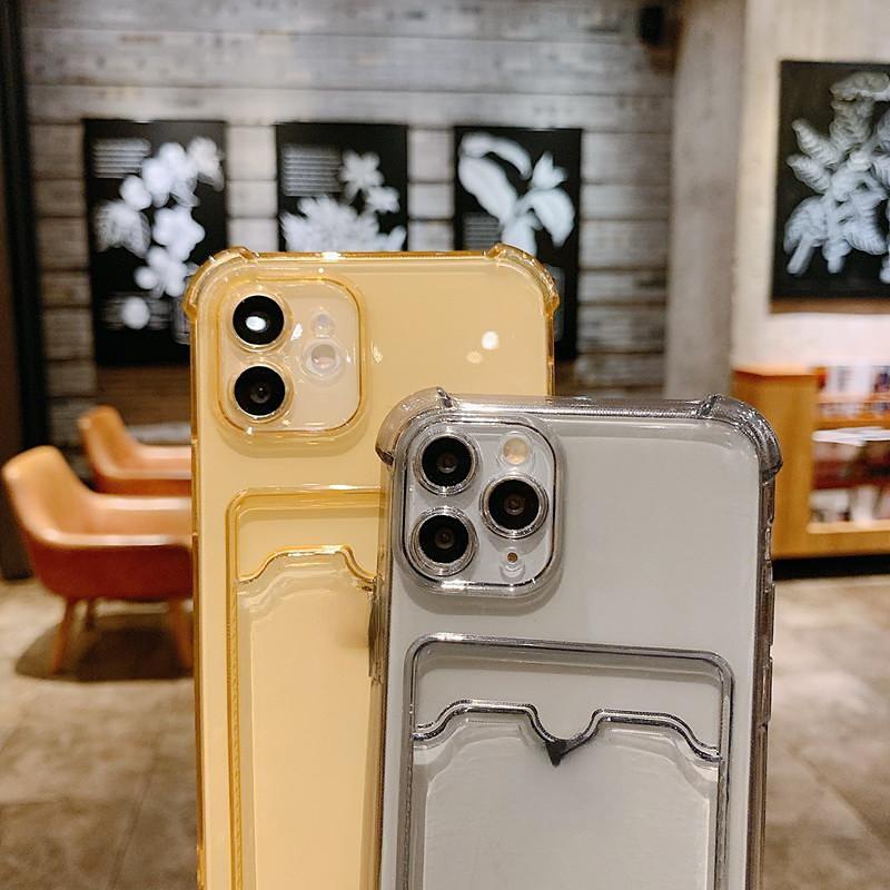 Shockproof Card Slot Silicone Soft Case Cover For Iphone 16 Pro Max 15 14 13 12 Pro MAX 12 Pro 11 X XR XS 7 8 Plus Clear Mobile Phone Case