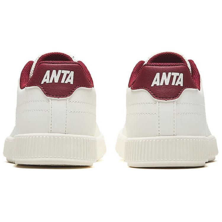 Anta Abrasion Resistant Breathable Abrasion Resistant Breathable Low top Skateboard Shoes Women's White Red 122438019R-2