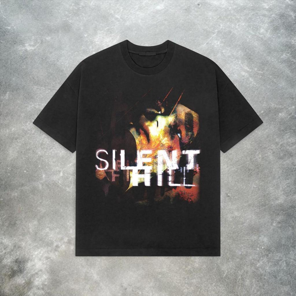 Футболка Silent Hill PS2 Ретро Y2K Хоррор Игра Графическая Футболка Винтажная Игровая Streetw