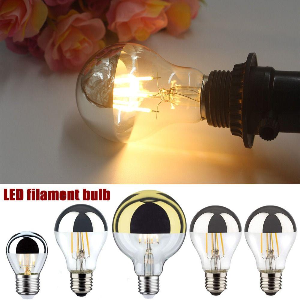 New Stabla E27 decorative light silver light LED filament bulb semi-plated bulb mirror reflection A60