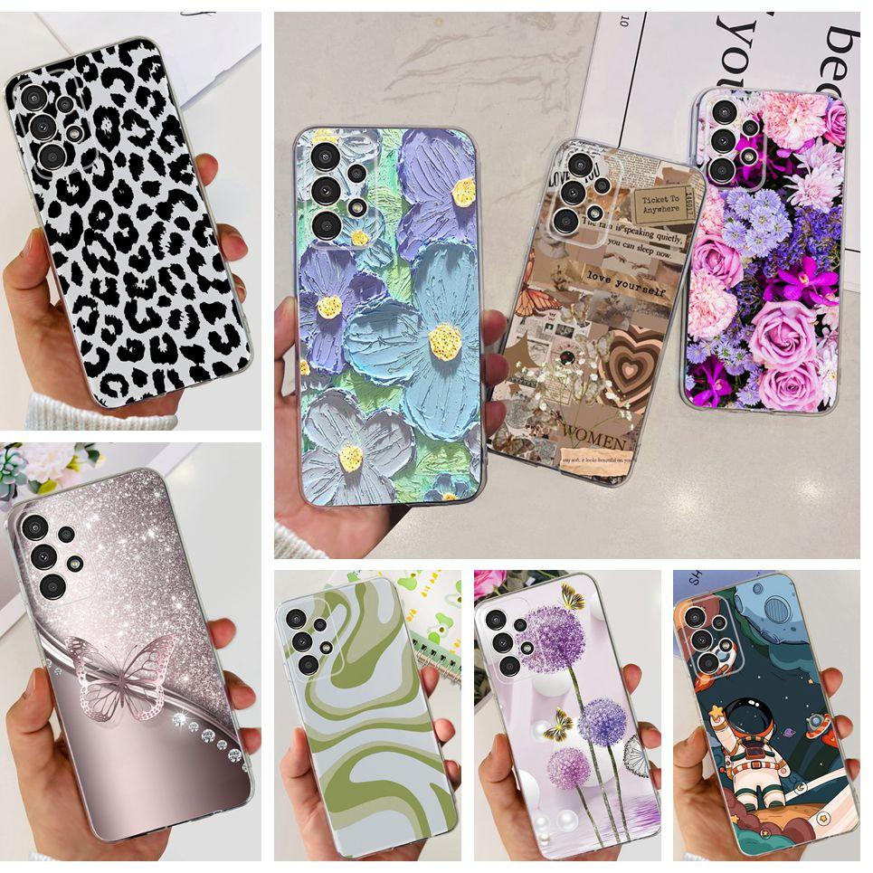 For Samsung A13 M13 M23 M33 Galaxy Case Flowers Butterfly Astronaur Phone Case Back Cover Soft Bumper Samsung Galaxy A13 M23 Bag