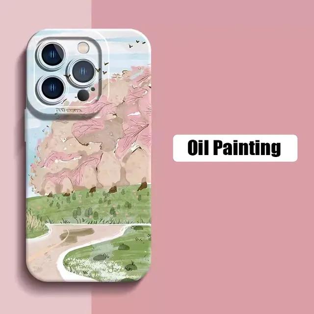 Чехол для телефона с изображением розового вишни Ван-Гога для iPhone 15 14 13 11 12 Pro Mini XR X XS Max 8 7 Plus