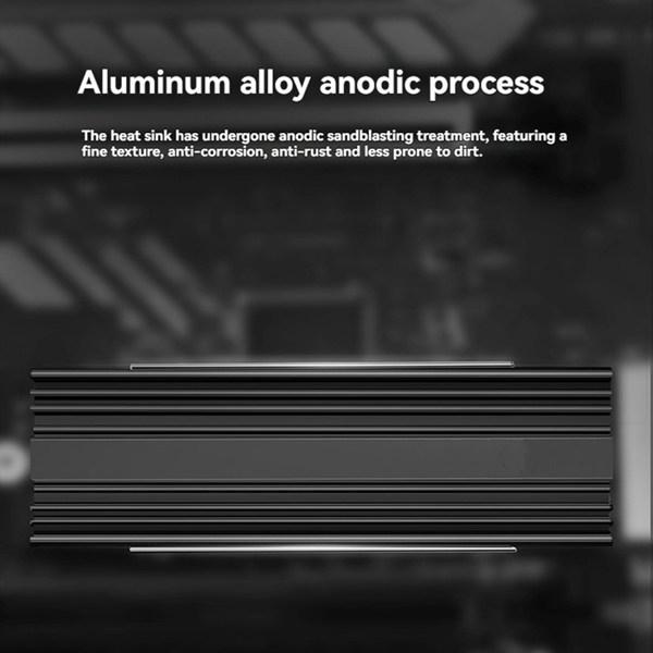 Black & Silver Aluminum Alloy M2 2280 SSD Heatsink Set