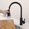 Black Smart Touch Kitchen Faucets No Pull Out Crane For Sensor Kitchen Water Tap Sink Mixer Rotate Touch Faucet Water Mixer