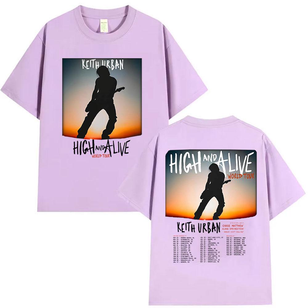 Keith Urban High and Alive World Tour 2025 Merch Tshirt Unisexs Women Vintage Hip Hop Fashion Oversized Cotton T Shirt Streetwear
