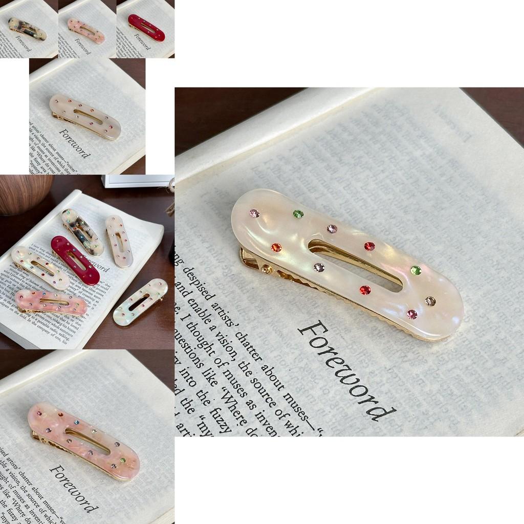 Стильная овальная заколка для волос с ослепительными стразами, идеально подходящая для повседневных модных аксессуаров