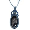Серый Ботсванский агат драгоценный камень Holloween Gifted Jewelry Macrame Ожерелье 20-32 дюйма