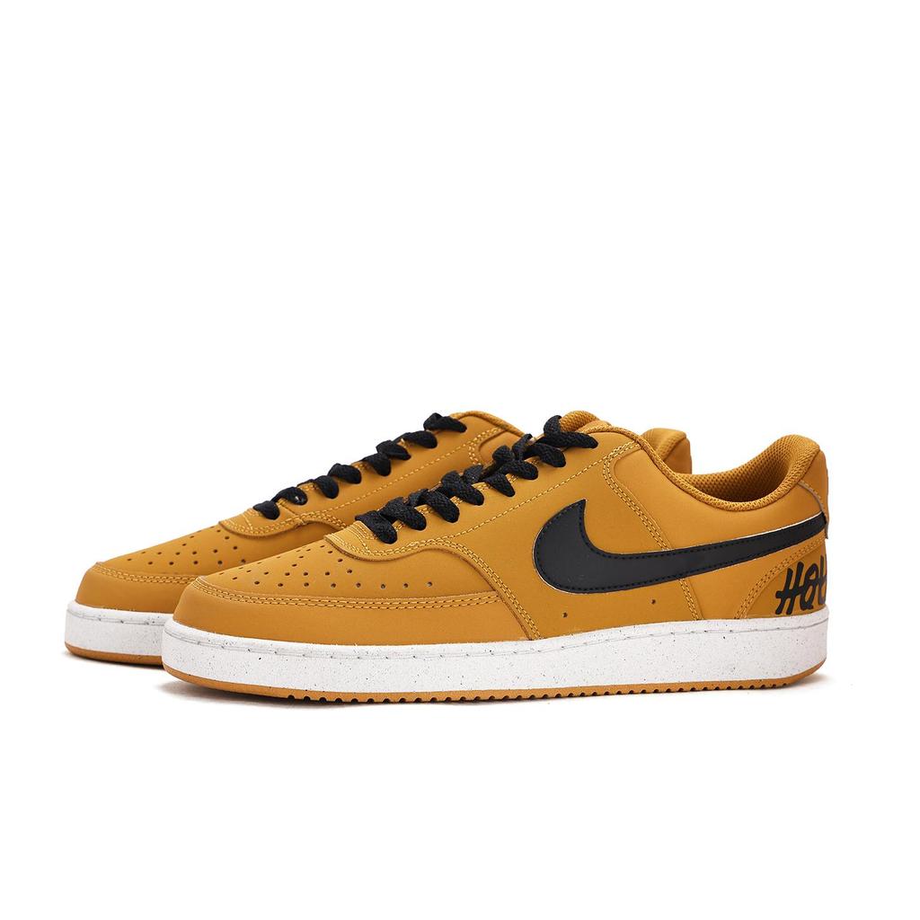 Nike Court Vision V2 Coverage Abrasion Resistant Slip Resistant Low top Skateboard Shoes Unisex Yellow Black HV8139-700(Team59-)