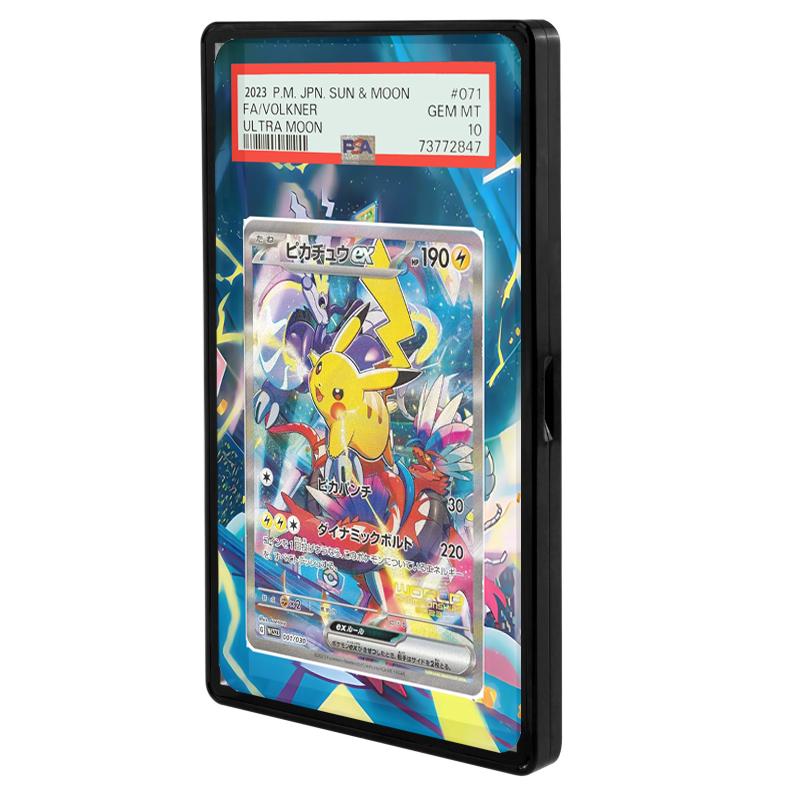 Витрина для карт Meowth Latias Eeveelution Groudon Kyogre Черный ящик для хранения Коллекция карточек Стойка для демонстрации карт Psa