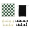 Chess Set with PP Chess Pieces Imitation Leather PU Chess Board Binding Velvet Bag Travel Chess Board Game Sets for Kids