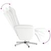 Massage Chair with Footrest White Faux Leather