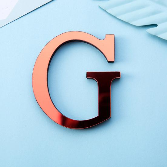 Mirror Letter Wall Sticker Acrylic English Letter Sticker Peel And Stick
